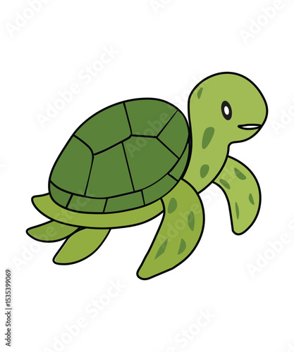 Green Sea Turtle Cartoon Drawing