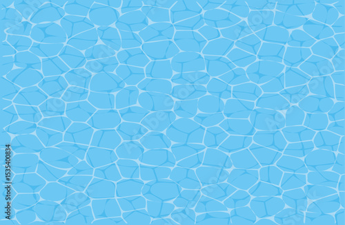 青いプールの水面を描いた爽やかな背景 ベクター｜水面,プール,水,青,背景,夏,模様,涼しい
