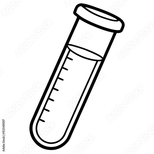 Test Tube Vector | Generative AI & Linocut Silhouette Science Design
