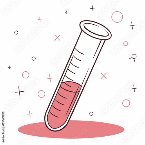 Test Tube Vector | Generative AI & Linocut Silhouette Science Design