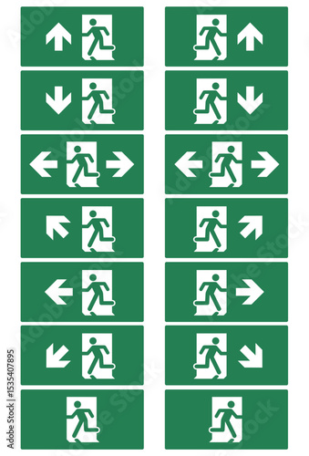 Emergency Exit sign inspired by European standards