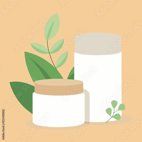 Vector art illustration of skin care or cosmetic products