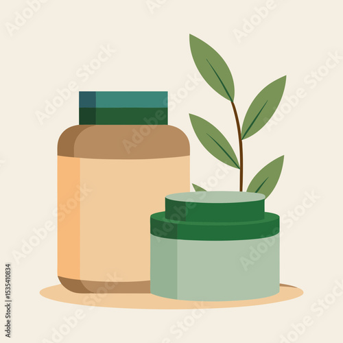 Vector art illustration of skin care or cosmetic products