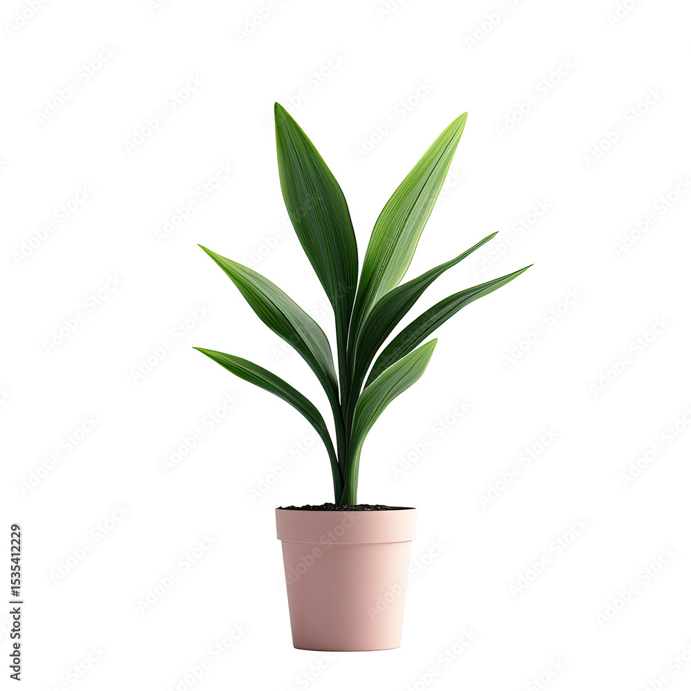 A potted plant with broad, pointed leaves A potted plant with broad, pointed leaves