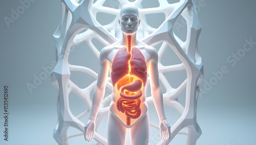 Human anatomy internal organs 3d model