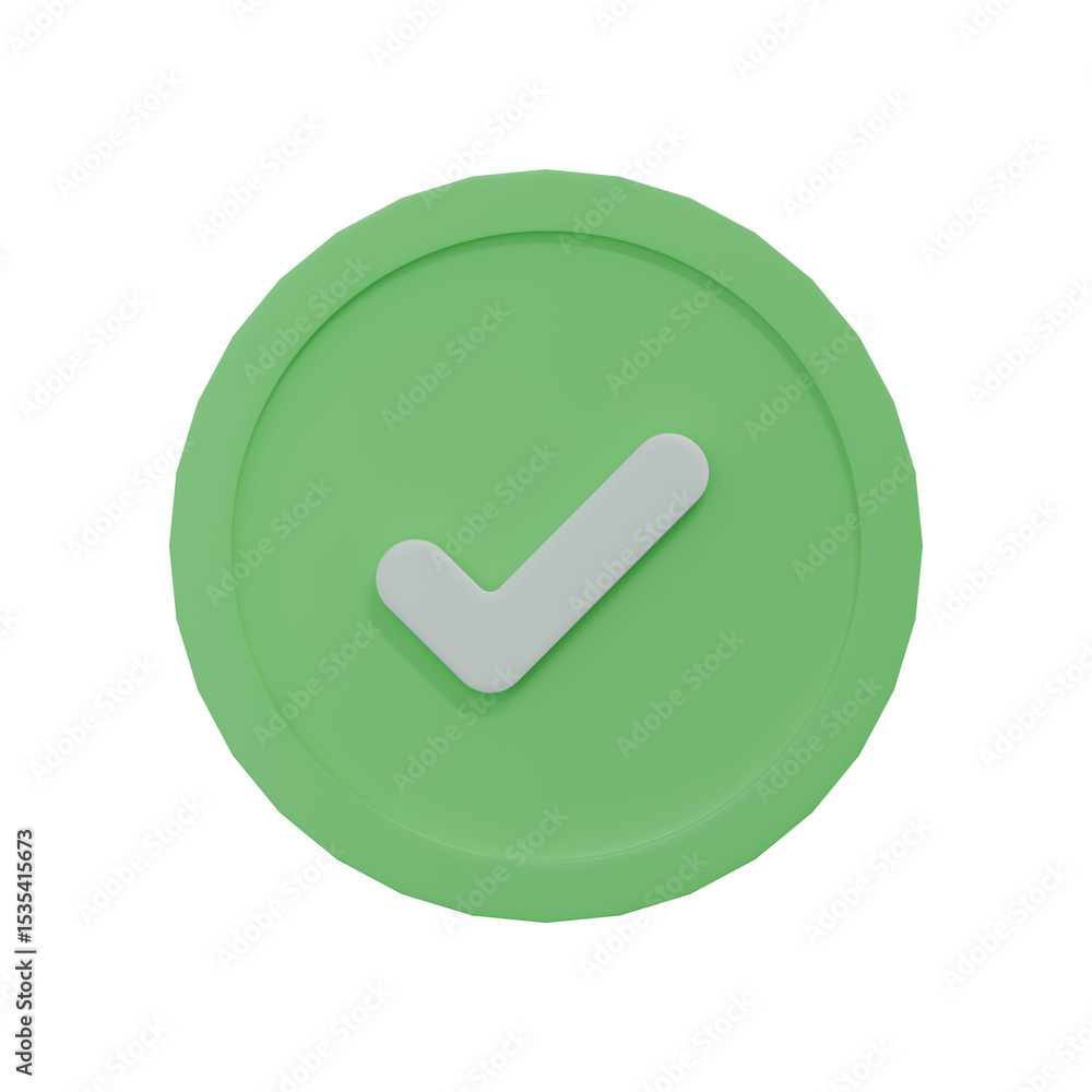 3D Render Verified with Checklist Icon 3D Render Verified with Checklist Icon