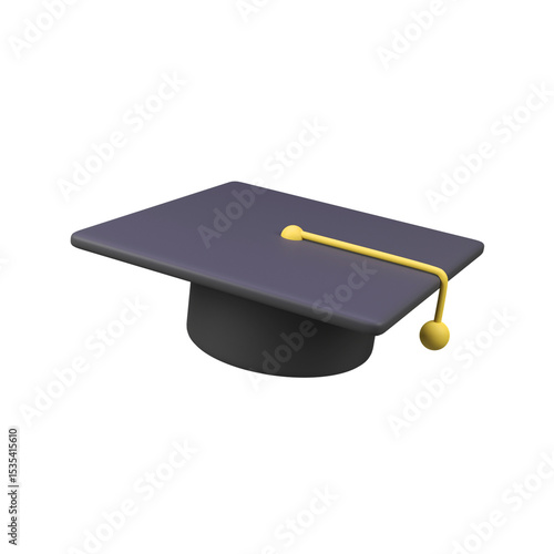 Graduation Cap Toga isolated 3d render icon illustration