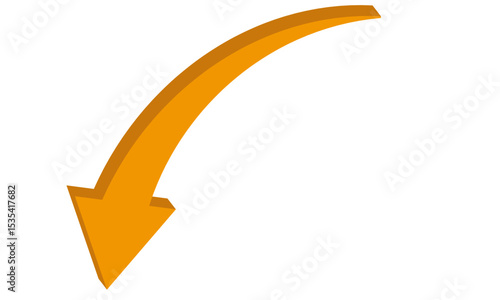 下向き矢印　3D