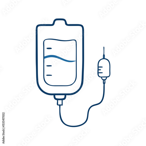 Intravenous drip icon, ideal for representing medical treatment and patient care in healthcare settings
