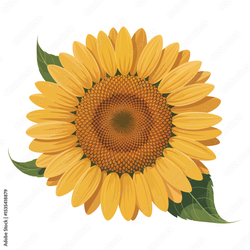 Fototapeta premium Botanical Sunflower Vector Design.