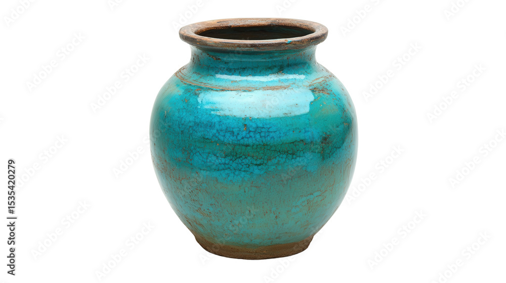 Egyptian faience jar with turquoise glaze, Transparent background, PNG file Egyptian faience jar with turquoise glaze, Transparent background, PNG file