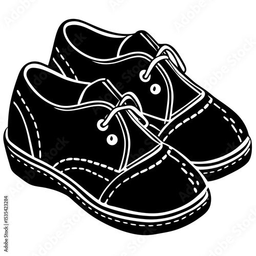 Stylish black leather shoes vector illustration for men fashion footwear and shoe store promotion needs