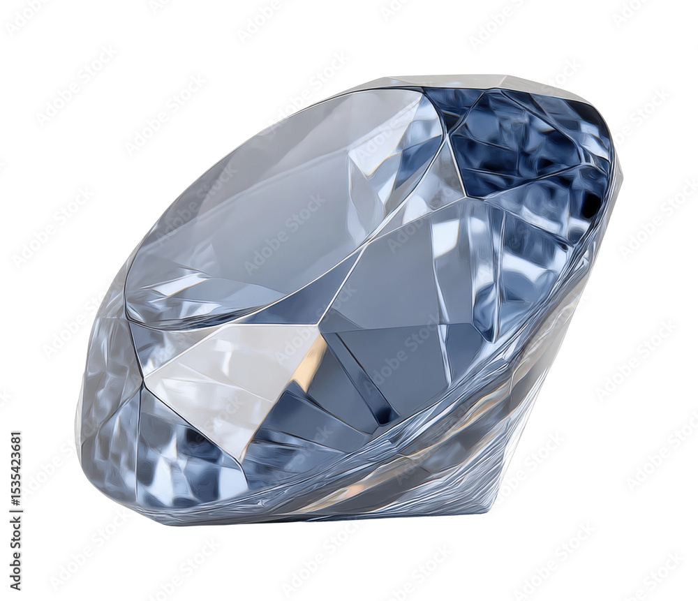 Brilliant faceted diamond with sharp details Brilliant faceted diamond with sharp details