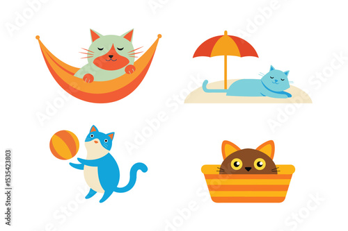 Cat Savor the Ocean Feast