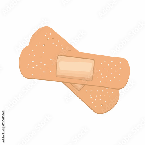 Two Adhesive Bandages OverlappingVector