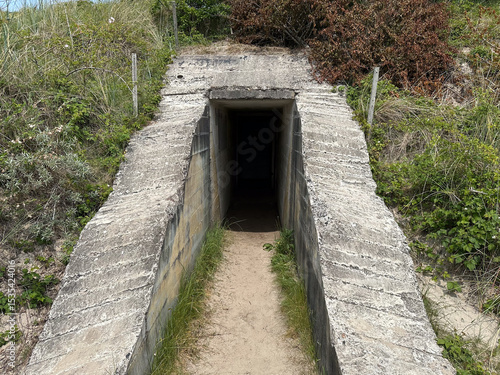 A bunker entrance of an anti-aircraft gun on the island of Schiermonnikoog