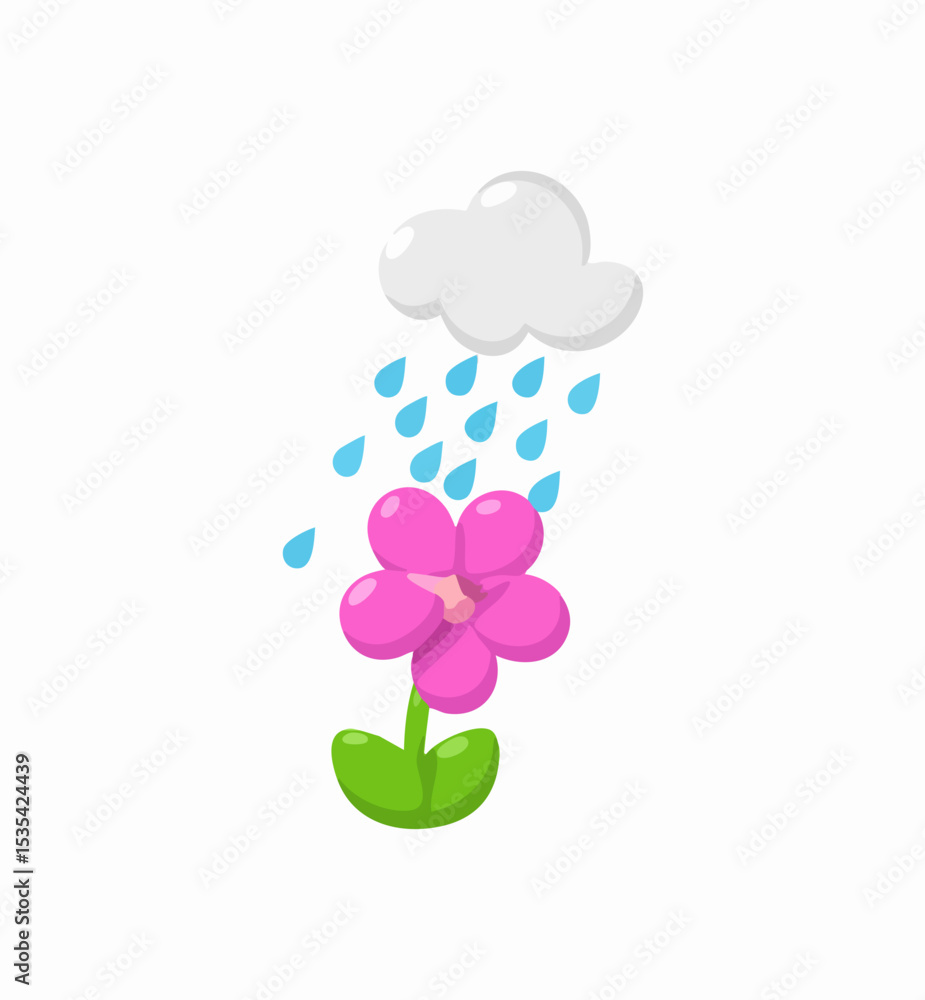 Fototapeta premium Flower in RainfallVector