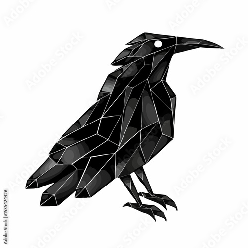 Geometric Raven IllustrationVector