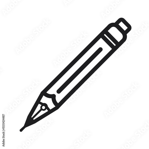 Line art pen icon for ML grammar correction, clarity and precision tool