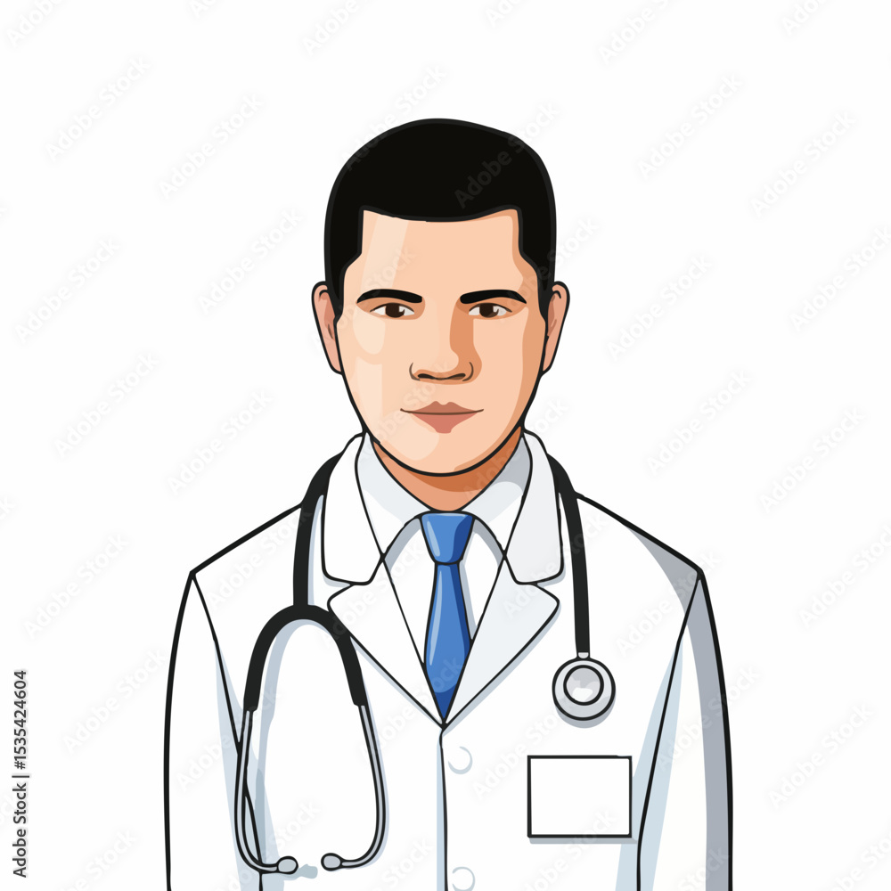 Fototapeta premium Doctor with Stethoscope and Lab CoatVector