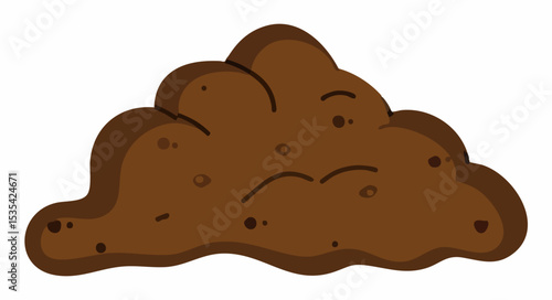 Cartoon Pile of Dirt with FaceVector