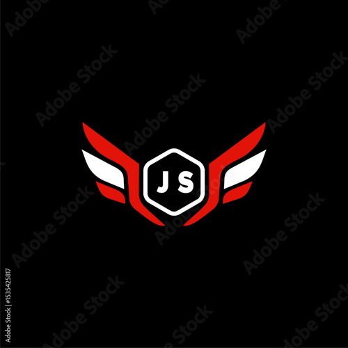 JS Initials Vektor Stok Otomotif Logo Design