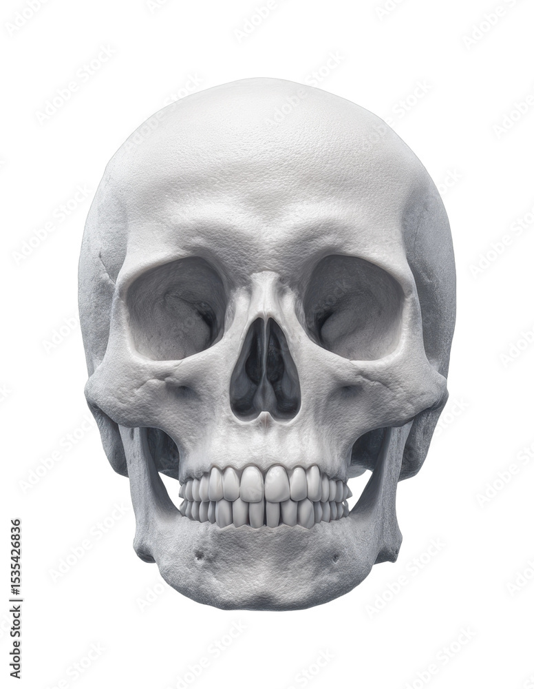 Fototapeta premium Detailed human skull anatomy with front view