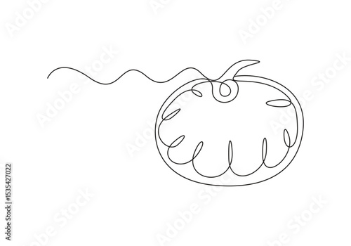 One line art drawing pumpkin illustration