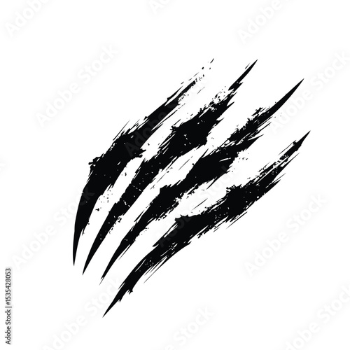 Wild beast claw marks vector with ripped scratch marks texture and grunge