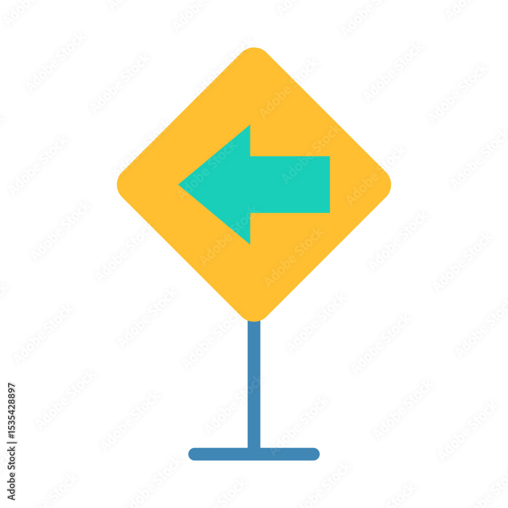 Detour Sign Icon Detour Sign Icon