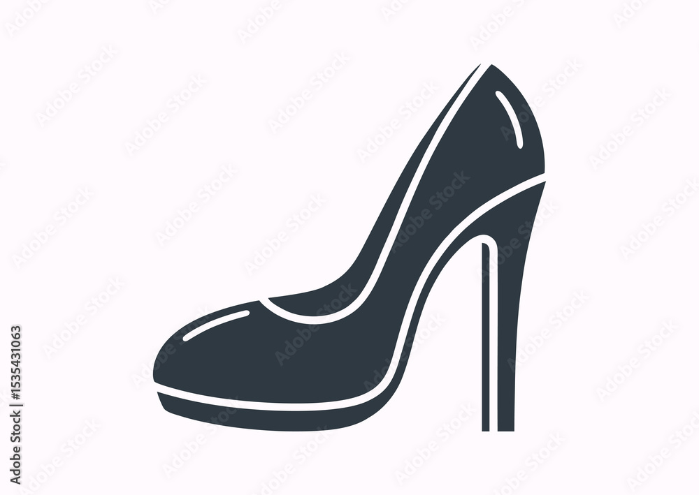 Womens high heeled shoes vector silhouette Womens high heeled shoes vector silhouette