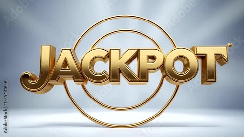 Neon light jackpot retro signboard and golden foil confetti against a light burst background. Vector illustration. Jackpot light bulb frame signboard. Jackpot logo.