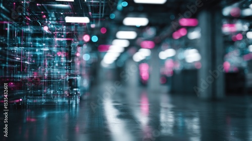 Wallpaper Mural Abstract futuristic neon data structure Torontodigital.ca