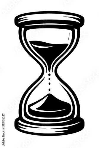 Classic Monochrome Hourglass or Sand Timer Illustration - Symbolizing Time, Urgency, and Passage