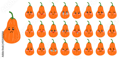 Set of variant expression fruit elmenet stock design. popular expression face fruit. mango, strawerry,pumpkin,greengrapes