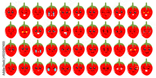 Set of variant expression fruit elmenet stock design. popular expression face fruit. mango, strawerry,pumpkin,greengrapes
