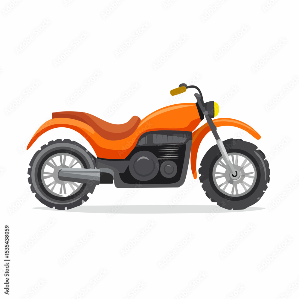 Fototapeta premium Orange Motorcycle Illustration Powerful 2500cc Engine Design