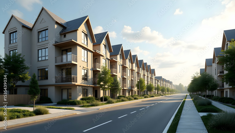 Obraz premium Innovative Urban Development Strategies: Addressing the Housing Affordability Crisis with Sustainable Construction, Policy Reforms, and Community-Driven Initiatives - Stock Photo Concept