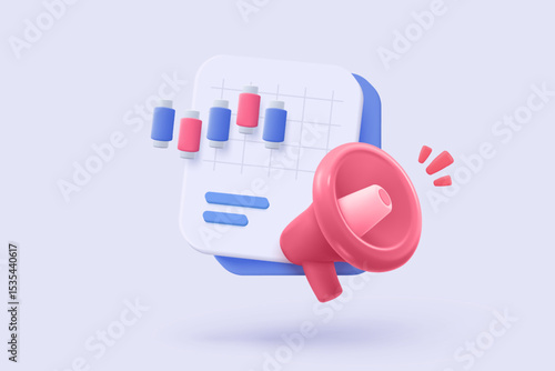 Marketing Analytics Dashboard with Megaphone Promotion Vector, mega phone sale announcement