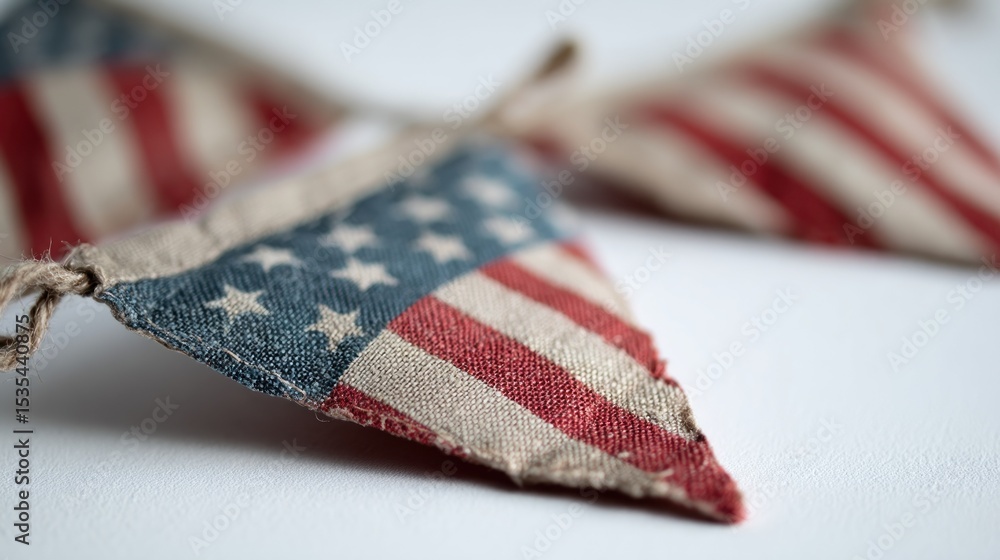 Fototapeta premium Vintage american flag triangle decoration