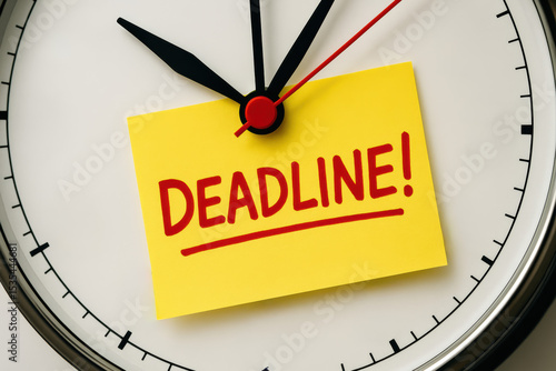 Time management and urgency are crucial as a clock with a marked reminder emphasizes approaching deadlines in a business context