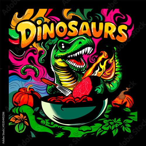 Popular design concpet. t-rex, floral,Vintage typography t-shirt graphics with trex, vector set. variant design tshirt concept