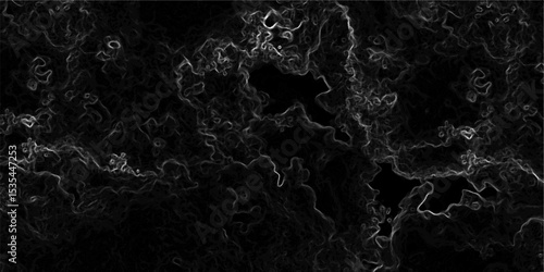 Abstract dark, organic texture featuring faint, glowing green lines tracing vein-like or neural pathways over a deep black background.  Microscopic biological network, smoke tendrils, energy flowing 