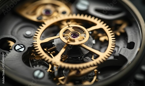Wallpaper Mural Detailed Close-up of a Watch Movement Mechanism Torontodigital.ca