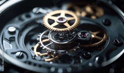 Wallpaper Mural Detailed Close-up of a Watch Movement Mechanism Torontodigital.ca