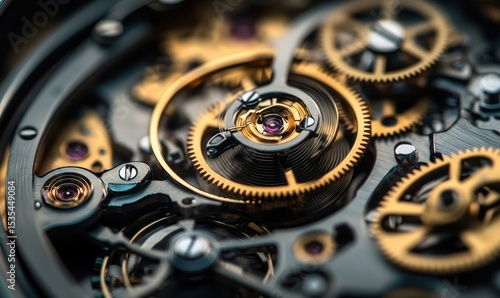 Wallpaper Mural Detailed Close-up of a Watch Movement Mechanism Torontodigital.ca