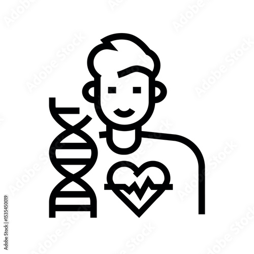 Personalized medicine line black icon. Sign for web page, mobile app,