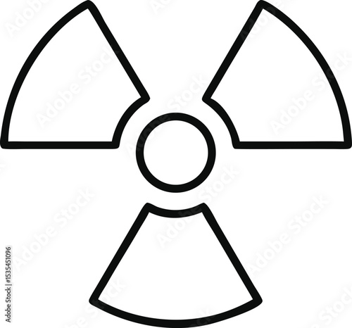 Radiation hazard line icon — nuclear warning medical symbol
