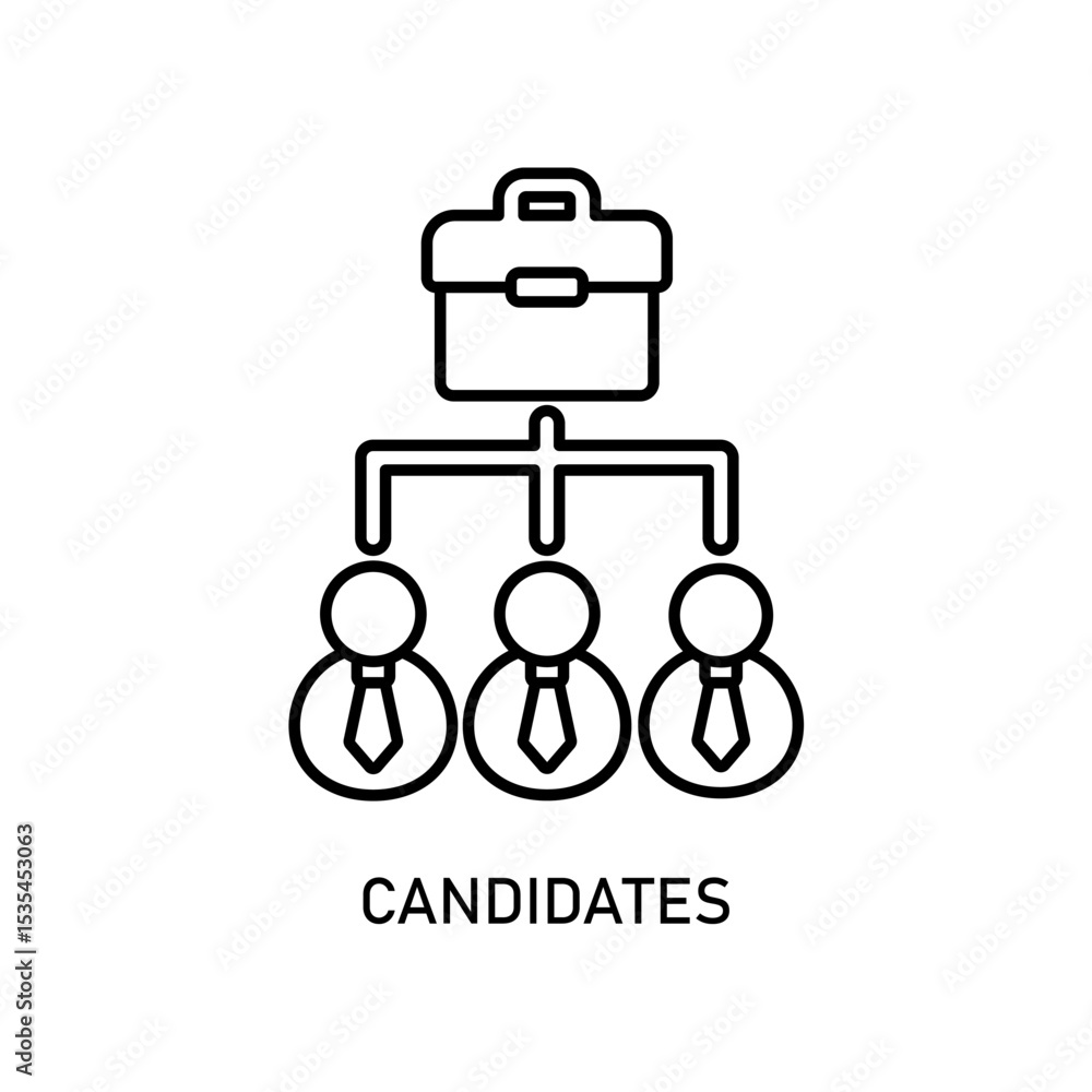 Fototapeta premium Icon a candidates, isolated against a clean background.