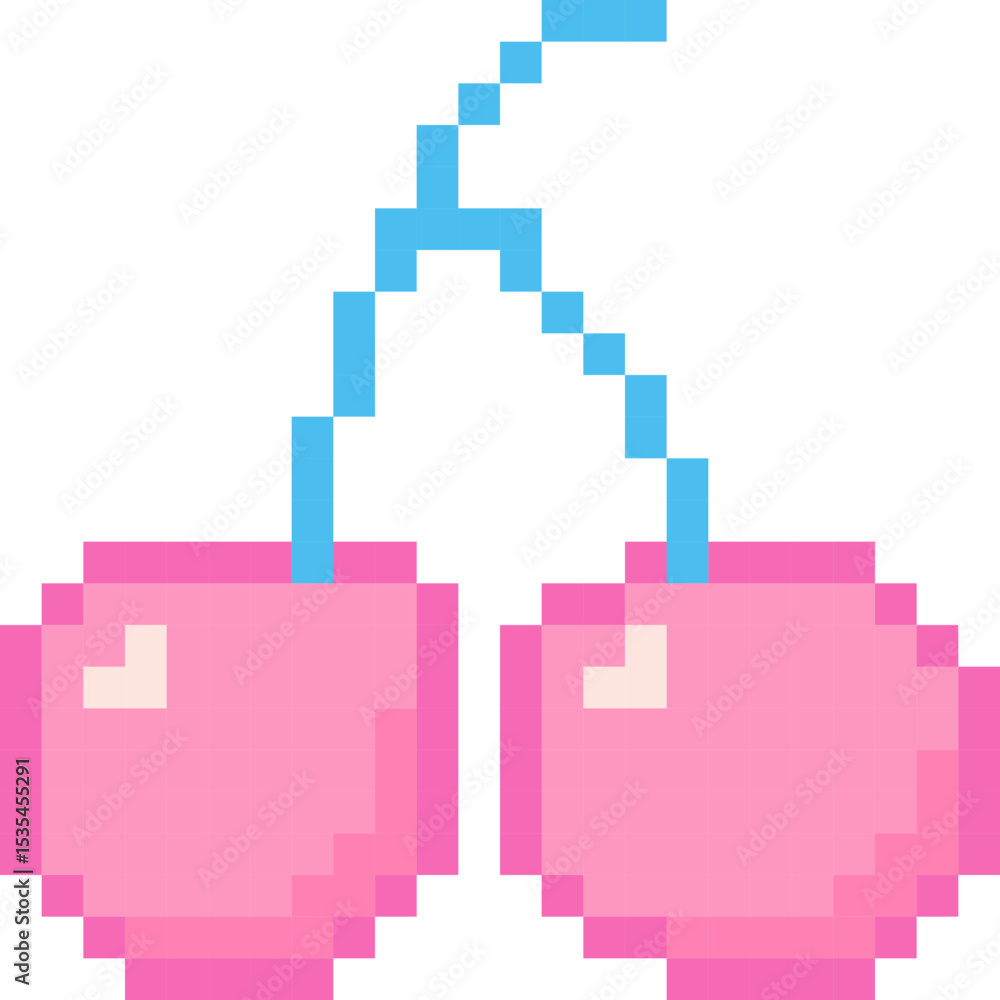 Fototapeta premium pixel vector illustration of cherry